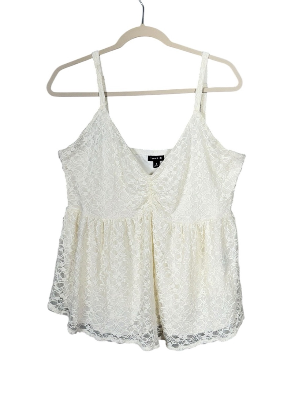 Torrid Lace Babydoll Top Cami Size 1X Coquette Fairy Festival Coachella Beachy - Picture 3 of 8